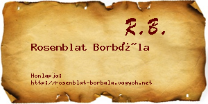 Rosenblat Borbála névjegykártya