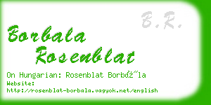 borbala rosenblat business card